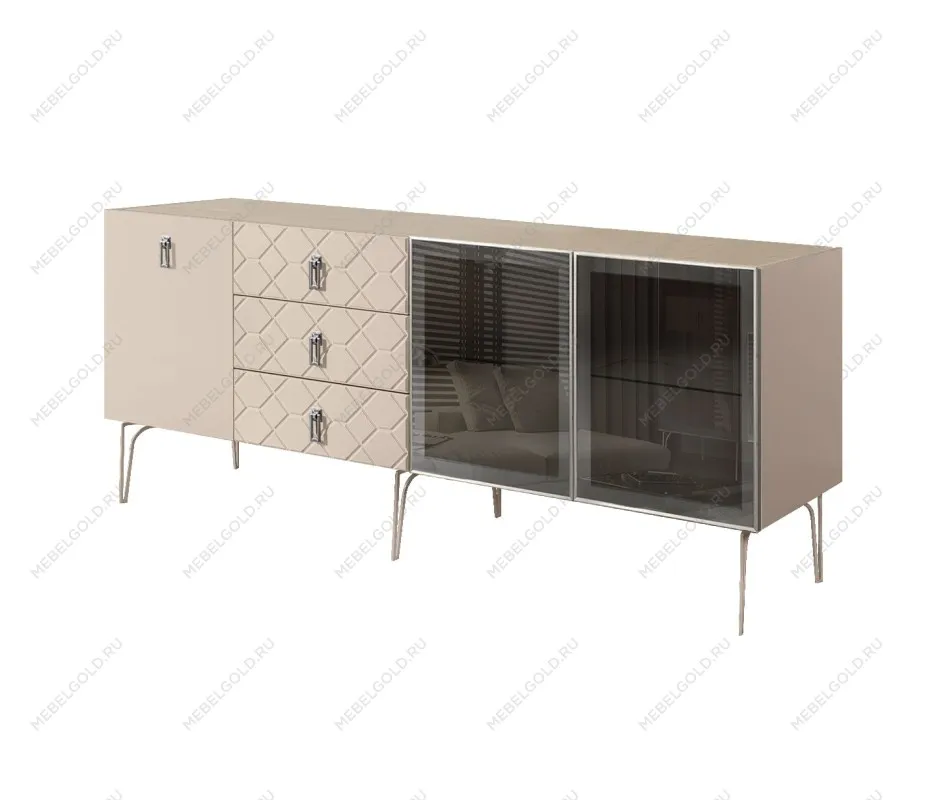 Комод 2.1м Bogemia Farfalle (Ваниль) (Novabuk/Хром) БМКМ-5(Fa)[5][10]