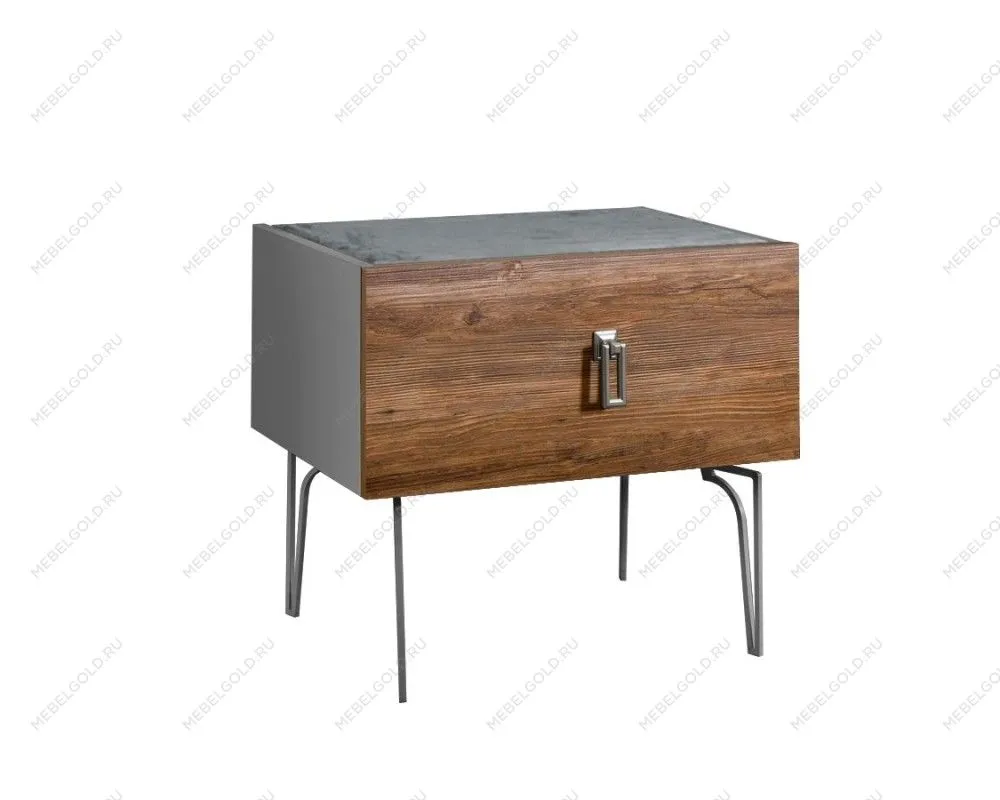 Тумба прикроватная Bogemia Wood Fa (Серый) (Novabuk/Хром) БМТП-1(Wo)