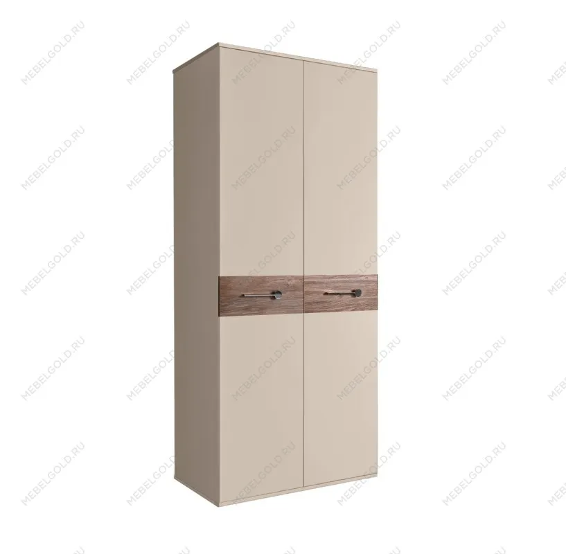 Шкаф 2-х дверный Bogemia Wood Wo (Ваниль/Хром) БМШ2/2(Wo)