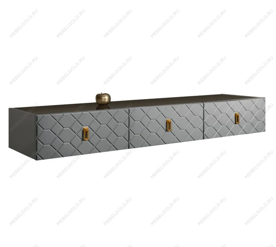 Тумба телевизионная 2.1м Bogemia Fly Farfalle (Серый) (Lakobel/Золото) БМТ-2
