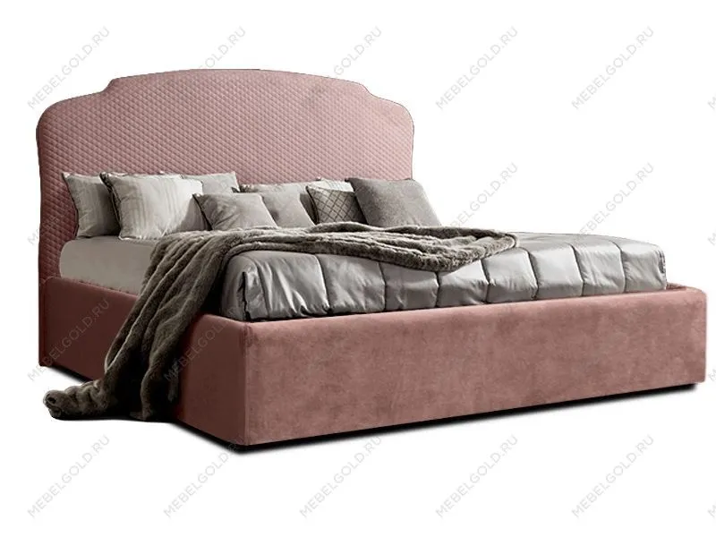 Кровать Римини 1,8 м, с подъемным механизмом (пепельно-розовый), РМКР180-1[3], стеганые царги | изображение 1