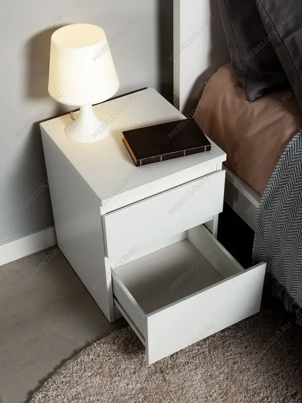 Тумба прикроватная Кастор, 2 ящика, 40х37х49 см, белая | изображение 16