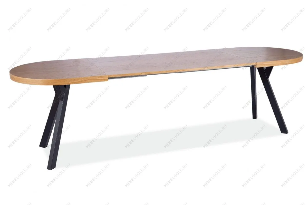 Стол обеденный Signal DOMINGO II раздвижной (дуб/черный) | изображение 2