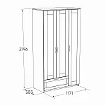 Шкаф Сириус, 3 двери и 1 ящик, 117х59х220 см, белый | изображение 18