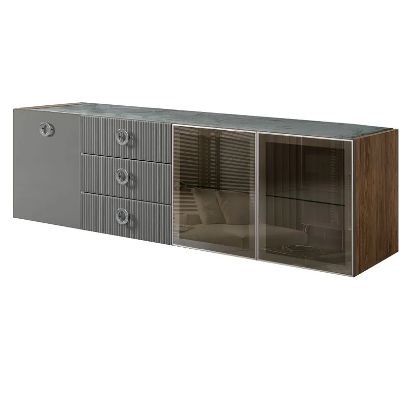 Комод 2.1м Bogemia Woodline Fly Fi (Серый) (Novabuk/Хром) БМКМ-5[5][10]