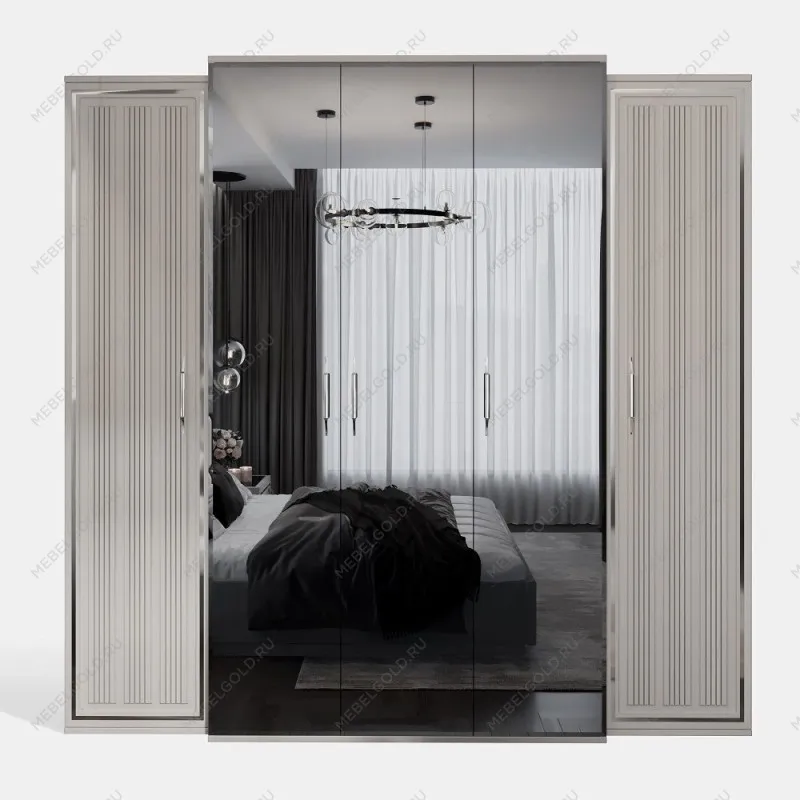 Шкаф Замира 5-дверный серый камень