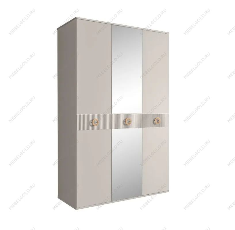 Шкаф 3-х дверный с зеркалом Bogemia Fillini (Шелк/Золото) БМШ1/3(Fi)