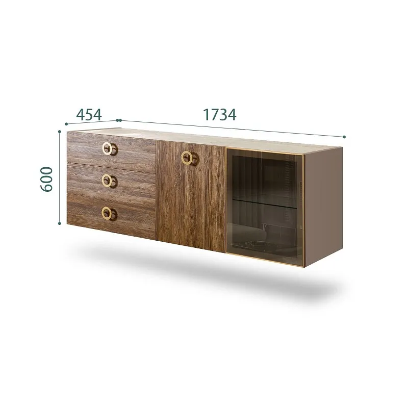 Комод 1.6м Bogemia Fly Wood Fi (Мокка) (Novabuk/Золото) БМКМ-4[5][10]