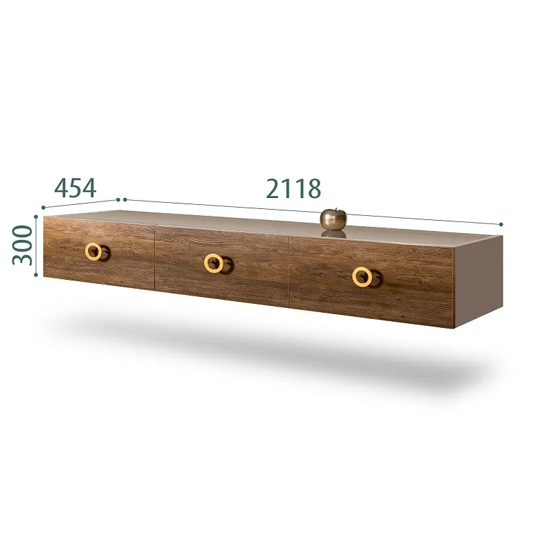 Тумба телевизионная 2.1м Bogemia Fly Wood Fi (Мокка) (Lakobel/Золото) БМТ-2
