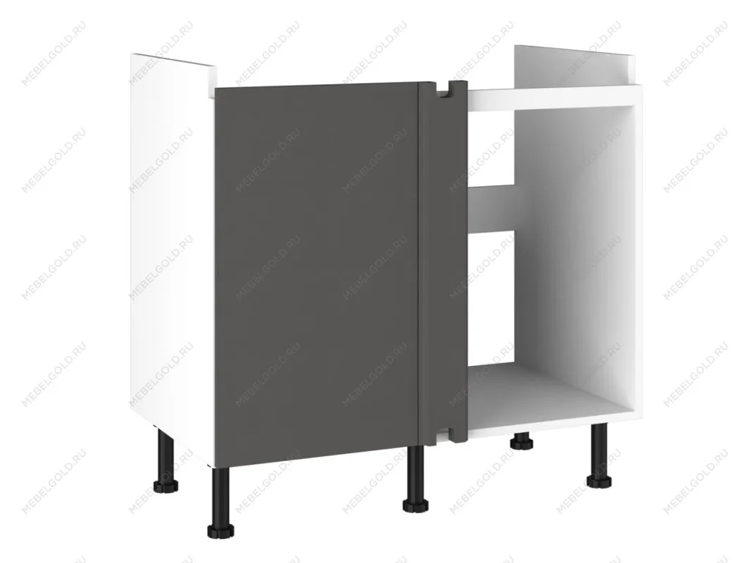 Стол под мойку угловой СМУ-100, Виста (900*534*870) Экокожа Серый, 26703