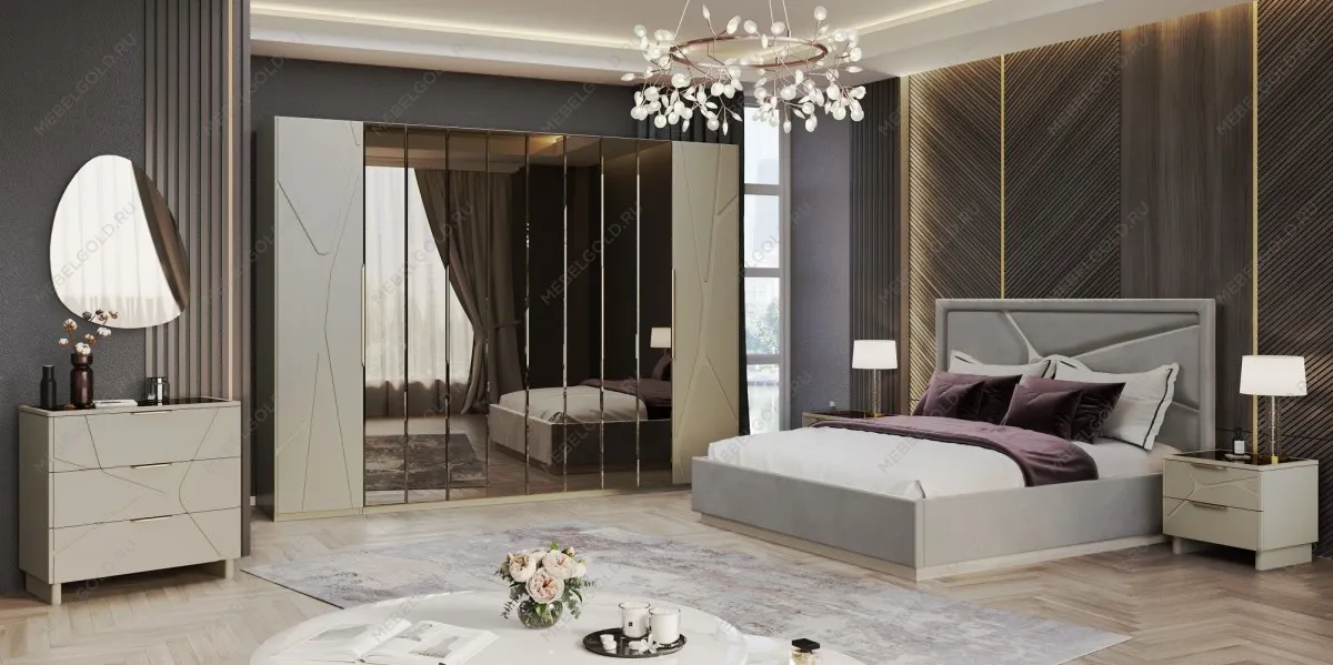 Шкаф Лейла 4-дверный светло серый камень | изображение 3