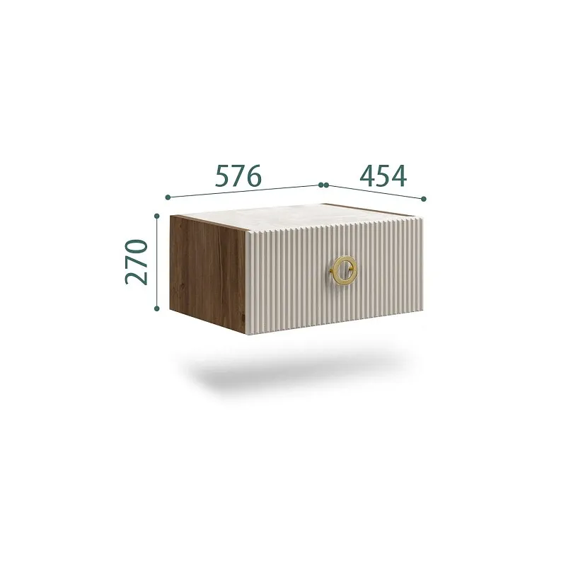 Тумба прикроватная Bogemia Woodline Fly Fi (Шелк) (Novabuk/Золото) БМТП-1