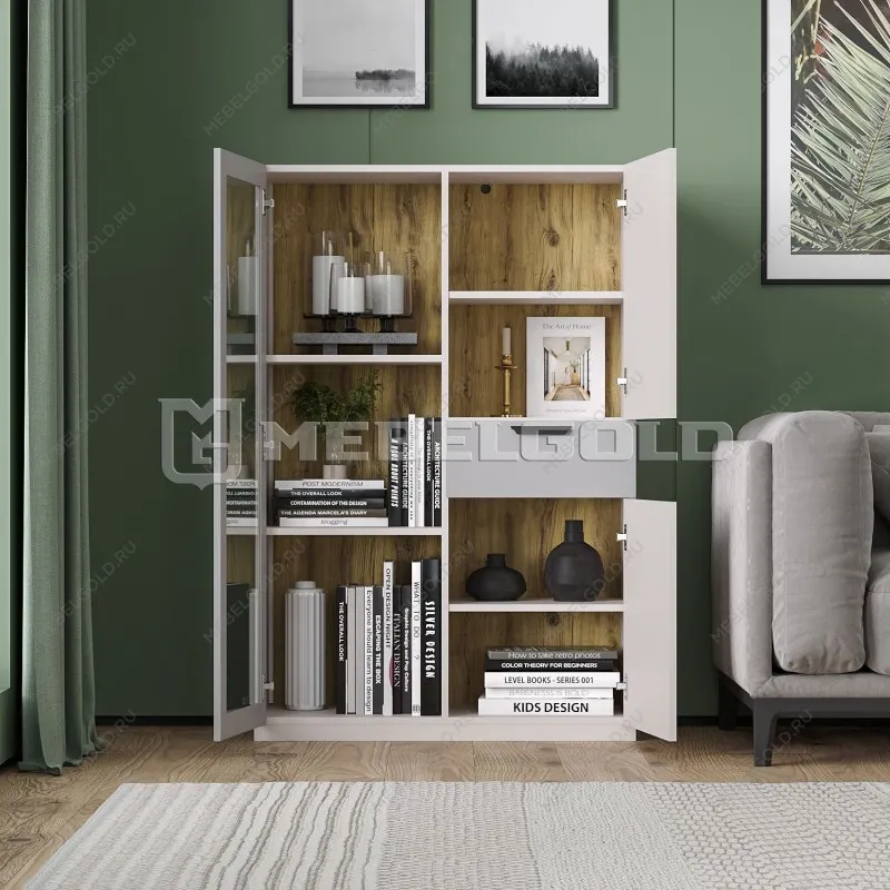 Шкаф с витриной Модерн 1V2D1S | изображение 3