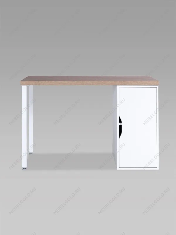 Стол письменный Ингар, с дверцей, 120x75x55, белый, столешница дуб беленый | изображение 8