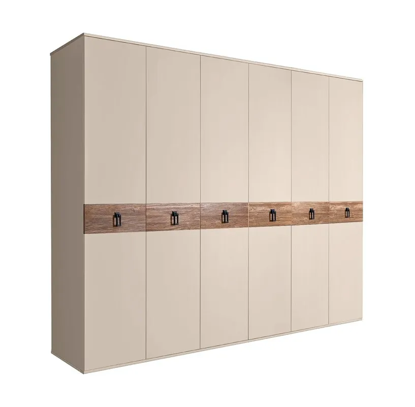 Шкаф 6-ти дв. Bogemia Wood Fa (Ваниль/Черный) БМШ2/6(Wo)