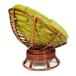 Кресло-качалка Papasan с подушкой Орех, флок олива | изображение 7