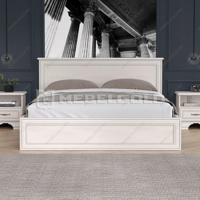 Кровать Тиффани 160 с подъемным механизмом вудлайн кремовый | изображение 1