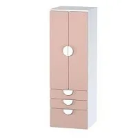 ПИКСИ шкаф распашной с 2 дверьми, 3 ящиками и полкой 60x57x183, мечтательный пион