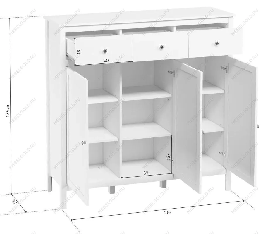 Тумба Ева (Хельга) KOM3D3S белый | изображение 3