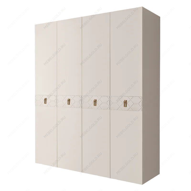 Шкаф 4-х дв. Bogemia Farfalle (Слоновая кость/Золото) БМШ2/4(Fa)