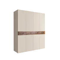 Шкаф 4-х дв. Bogemia Wood Wo (Слоновая кость/Хром) БМШ2/4(Wo)