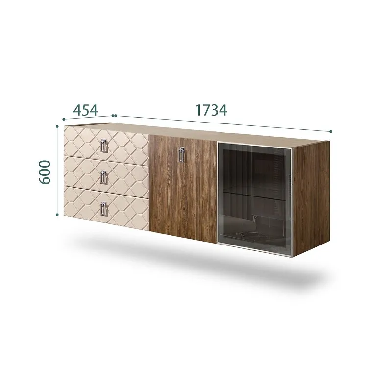 Комод 1.6м Bogemia Woodline Fly Wood Fa (Ваниль) (Novabuk/Хром) БМКМ-4[5][10]