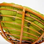 Кресло-качалка Papasan с подушкой Коньяк, флок Олива | изображение 3