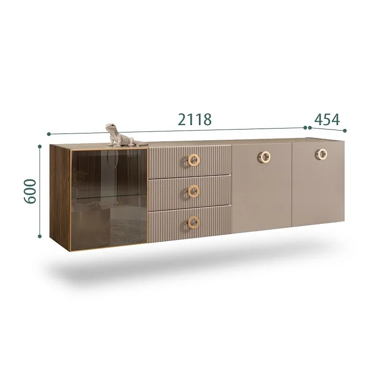 Комод 2.1м Bogemia Woodline Fly Fi (Мокка) (Lakobel/Золото) БМКМ-5[4]