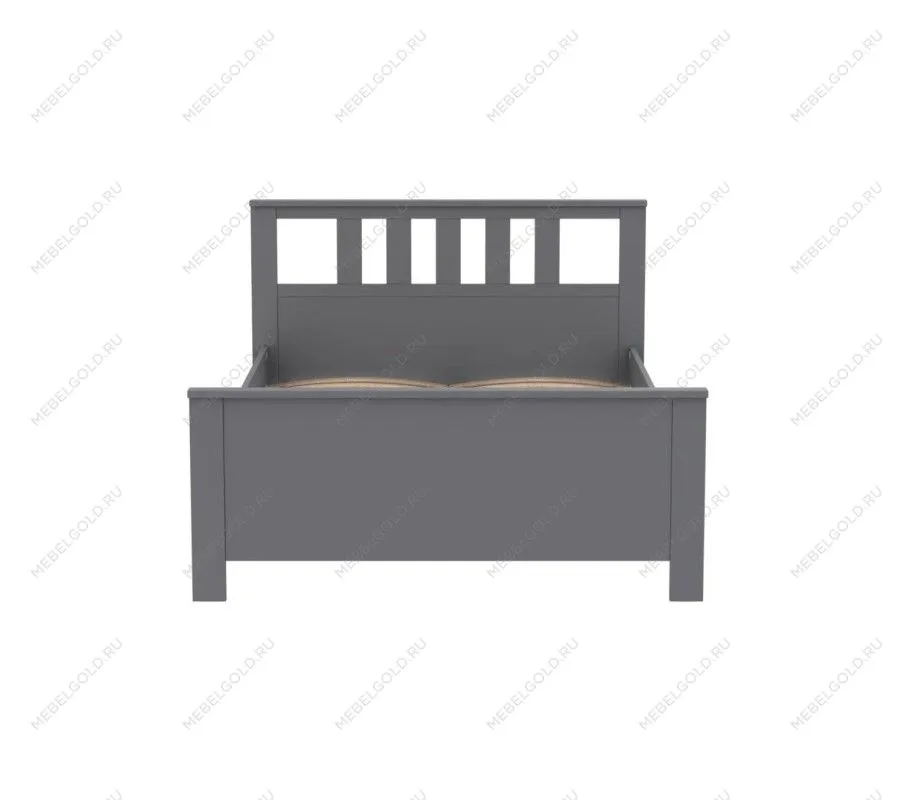 САГА кровать двойная 140х200 серая | изображение 1
