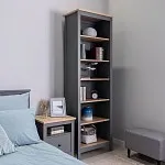 Стеллаж Сага, 70х42х215 см, серый/ясень | изображение 2