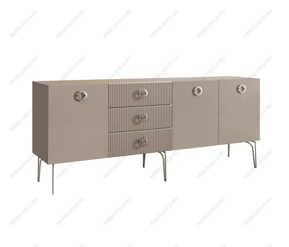 Комод 2.1м Bogemia Fillini (Мокка) (Novabuk/Хром) БМКМ-5(Fi)