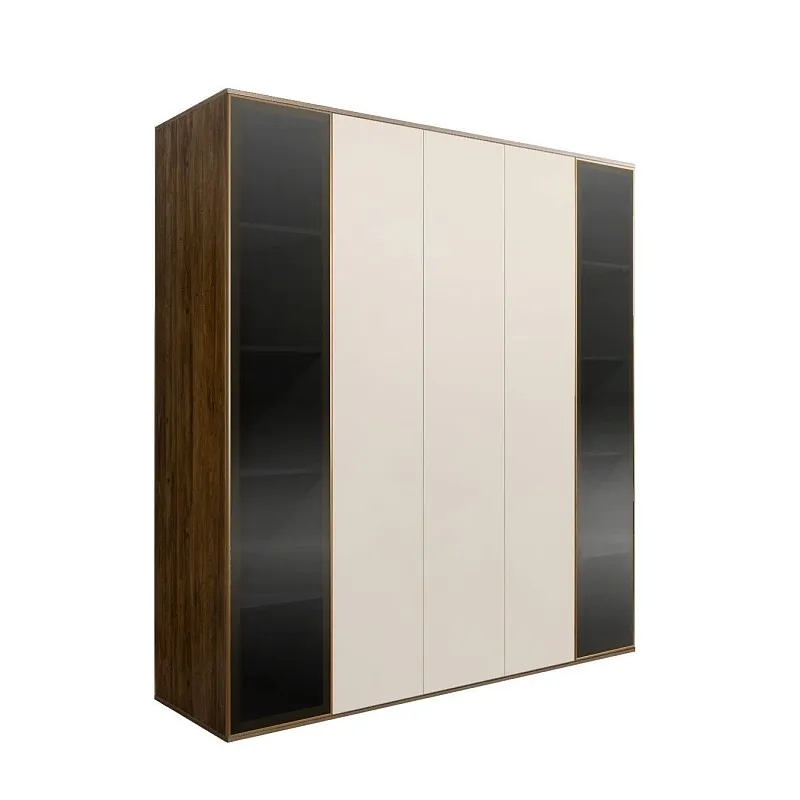 Шкаф 5-ти дв. Bogemia Woodline Air (Слоновая кость/Золото) БМШ2/5(2)