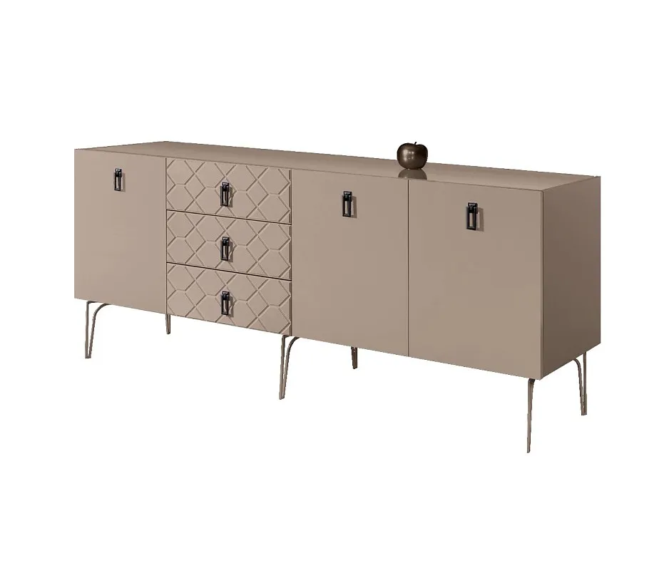 Комод 2.1м Bogemia Farfalle (Мокка) (Lakobel/Черный) БМКМ-5(Fa)