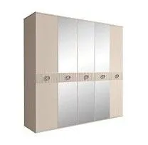 Шкаф 5-ти дв. с зеркалами Bogemia Fillini (Ваниль/Хром) БМШ1/5(Fi)