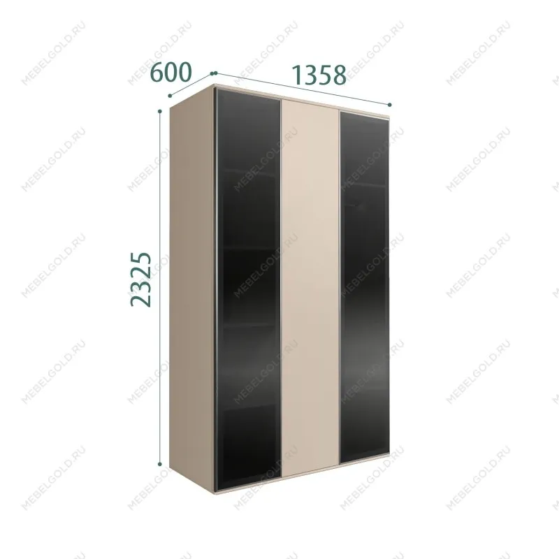 Шкаф 3-х дверный Bogemia Air (Ваниль/Серебро) БМШ2/3(2)