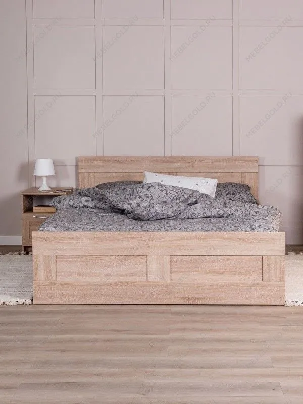 Кровать двуспальная Сириус, 160х200 см, дуб сонома | изображение 1