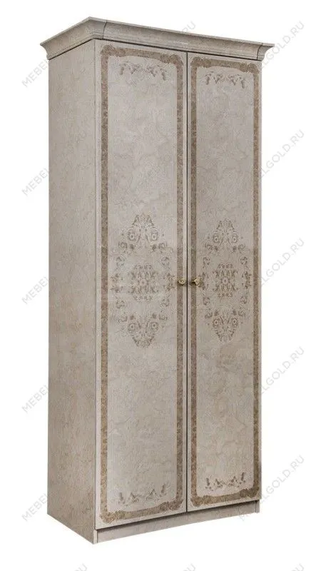 Шкаф Патрисия 2-дверный без зеркал крем корень глянец