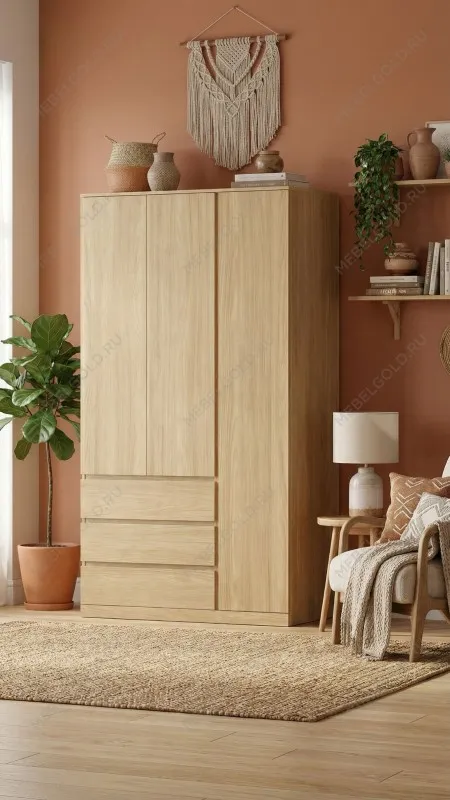 Варма Стор 123 шкаф распашной 222х123х57, дуб скандинавский | изображение 4