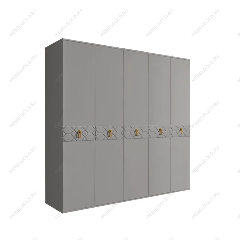 Шкаф 5-ти дв. Bogemia Farfalle (Серый/Золото) БМШ2/5(Fa)