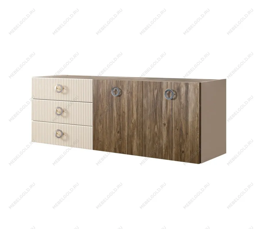 Комод 1.6м Bogemia Fly Wood Fi (Слоновая кость) (Novabuk/Хром) БМКМ-4