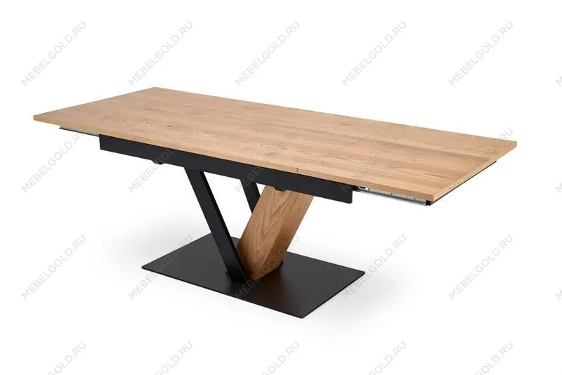 Стол обеденный Halmar FANIS 160 (натуральный/черный) | изображение 4