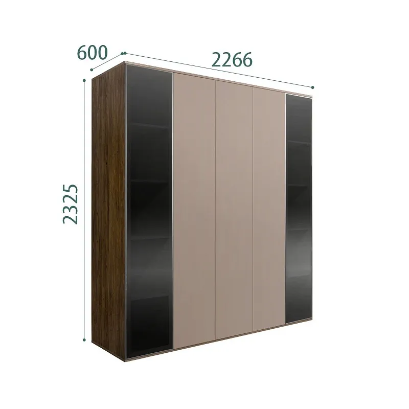 Шкаф 5-ти дв. Bogemia Woodline Air (Мокка/Серебро) БМШ2/5(2)