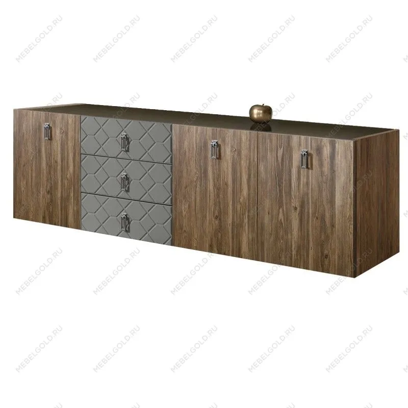 Комод 2.1м Bogemia Woodline Fly Wood Fa (Серый) (Lakobel/Хром) БМКМ-5