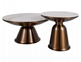 Комплект Signal VERA, 2 стола журнальных (белый/медный)