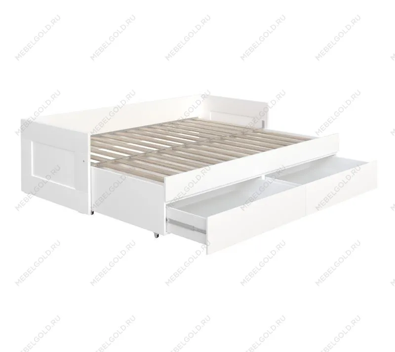 БРИМНЭС / СИРИУС Кровать двухспальная раздвижная ИКЕА / IKEA 90/180х200, белый | изображение 2