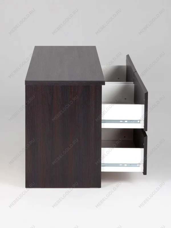 Тумба для ТВ Кастор, 4 ящика, 130х40х54 см, черная, дуб венге | изображение 14