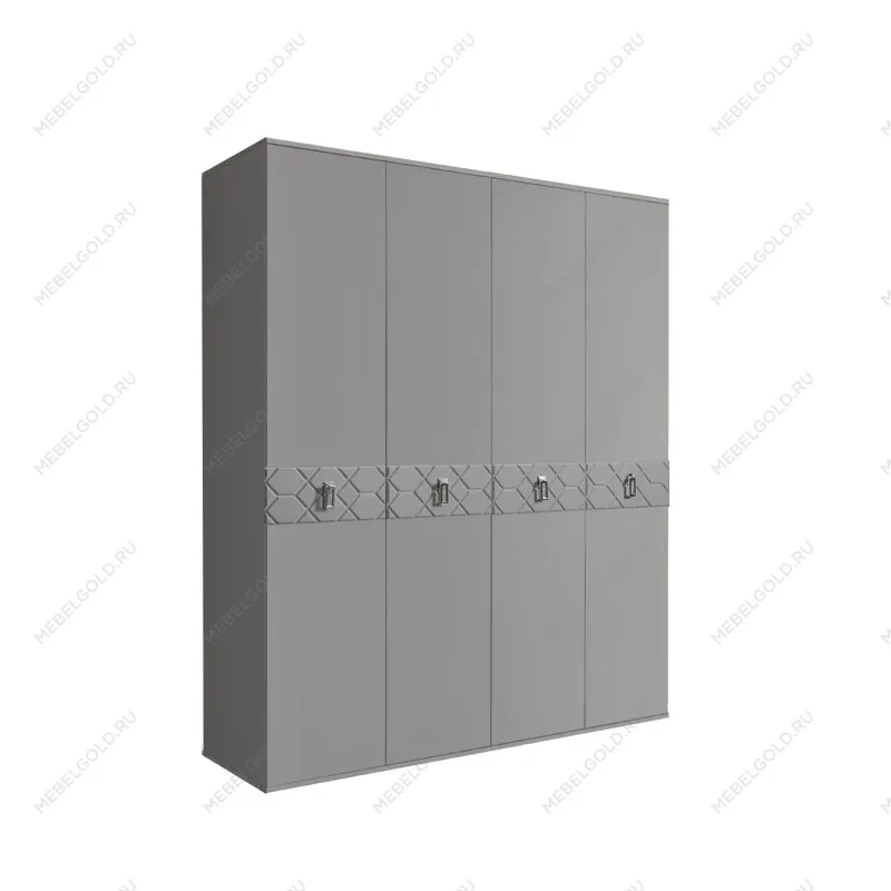 Шкаф 4-х дв. Bogemia Farfalle (Серый/Хром) БМШ2/4(Fa)