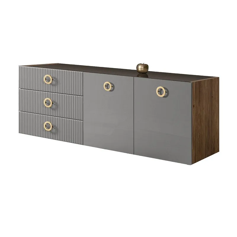 Комод 1.6м Bogemia Woodline Fly Fi (Серый) (Lakobel/Золото) БМКМ-4