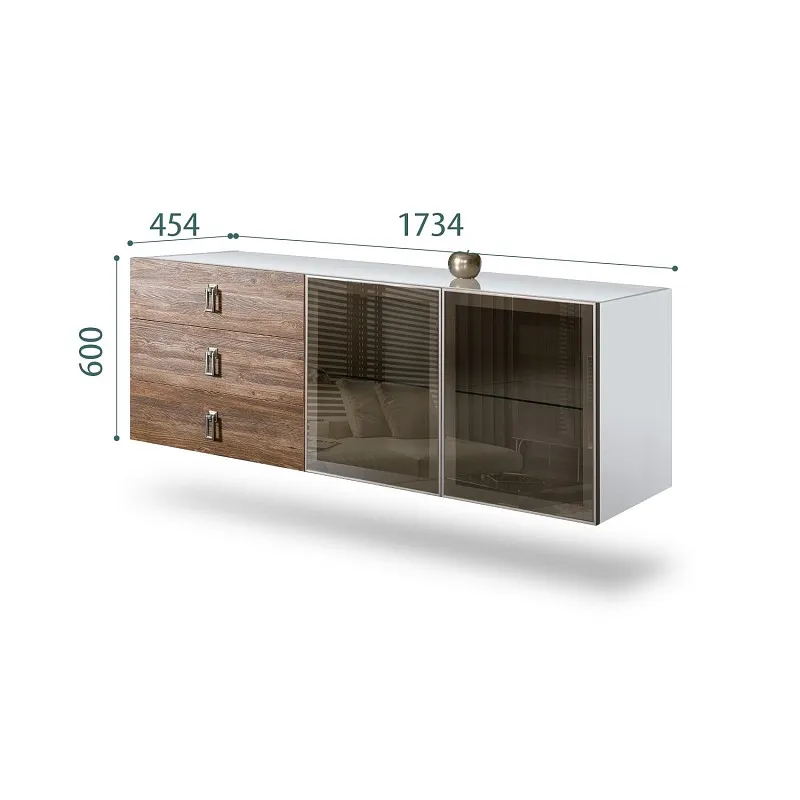 Комод 1.6м Bogemia Fly Wood Fa (Белый) (Lakobel/Хром) БМКМ-4[5]