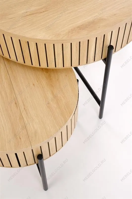 Комплект Halmar DANTE (2 стола журнальных) (натуральный/черный) | изображение 9